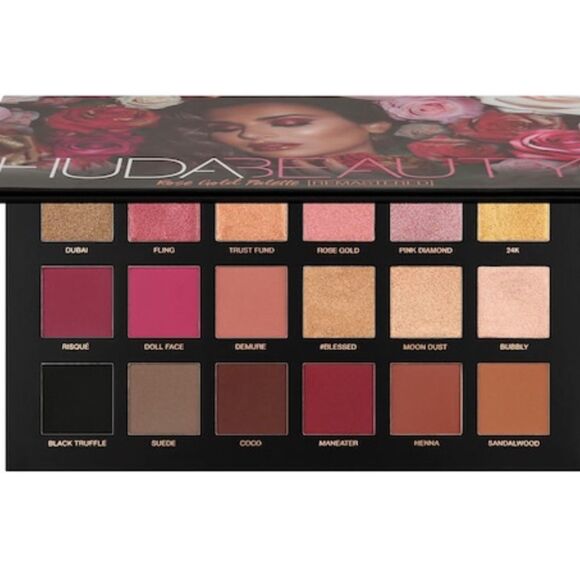 Huda Rose Gold Remastered Eyeshadow Palette revised collection necessary colors - Picture 3 of 10